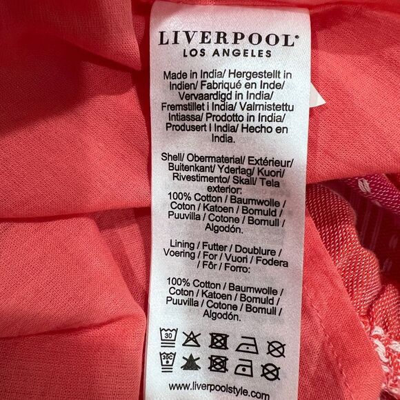 Liverpool LA Tiered Summer Maxi Dress Racerback Cotton Stripe Coral XS NWT - Picture 15 of 16